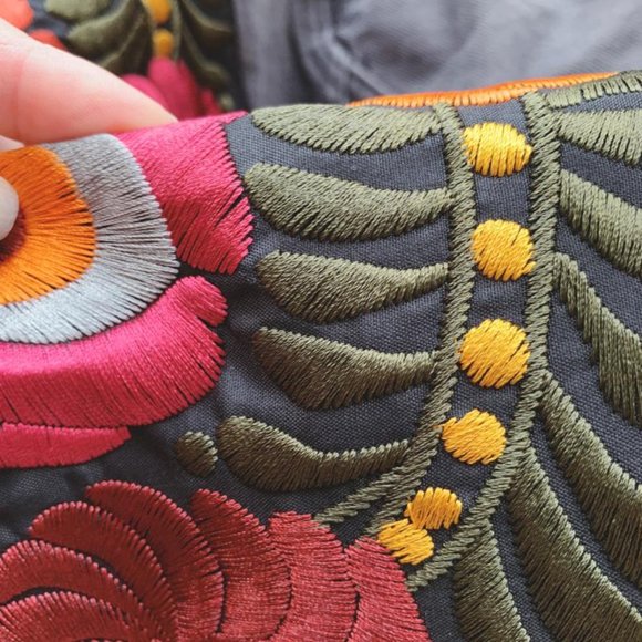 Italian Embroidered Oversized Denim Jacket - Picture 9 of 16